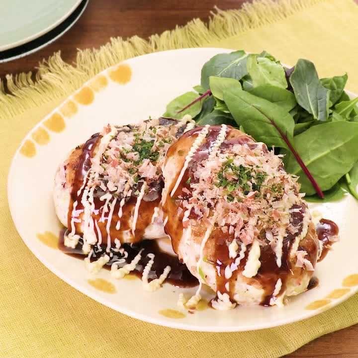 食べごたえ満点！たこ焼き風豆腐ハンバーグ