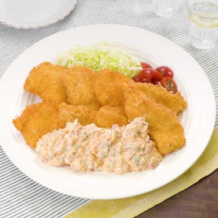 梅しそタルタルで食べる♪鶏むね肉のチキンカツ